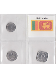 Sri Lanka da 1 - 2 - 5 - Rupee anni misti Fior di conio